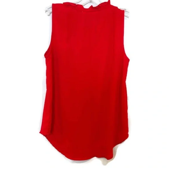 Violet & Claire Vibrant Red Sleeveless Blouse - Picture 2 of 5